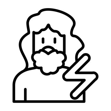 Sakallı ve sopalı bir adam. özet vektör çizimi beyaz arkaplanda izole edildi