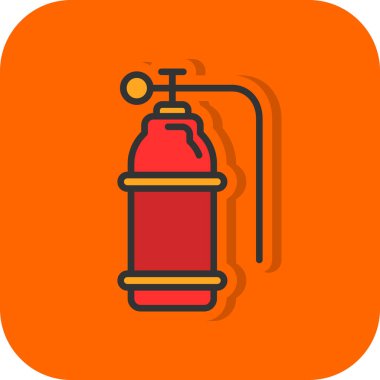 Oksijen tankı simgesi basit tasarım çizimi beyaz arkaplanda izole edildi 