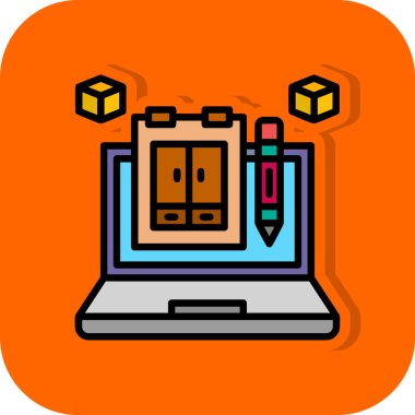 dizüstü bilgisayar simgesi vektörü. Bilgisayar simgelerinin özet çizimi. vektör