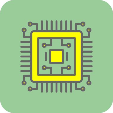 çip simgesi, vektör illüstrasyonu basit tasarım