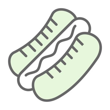 Hot dog simgesi, vektör illüstrasyonu basit tasarım