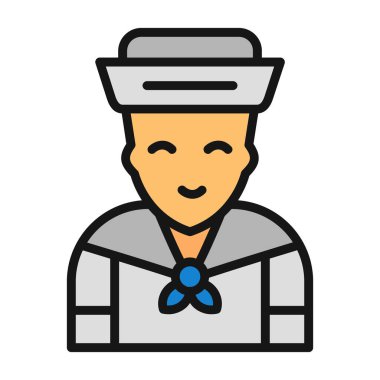 Denizci. Web simgesi basit illüstrasyon