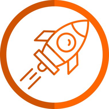 Roket gemi simgesi, vektör çizimi basit tasarım