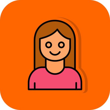 kız web simgesi basit tasarım 