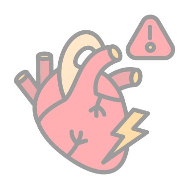 Kalp krizi ve organ ikonu. özet kalp tasarımı 