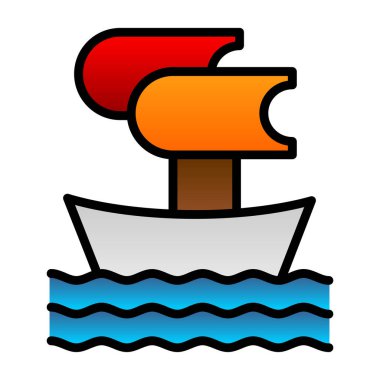 Bir tekne simgesinin vektör illüstrasyonu