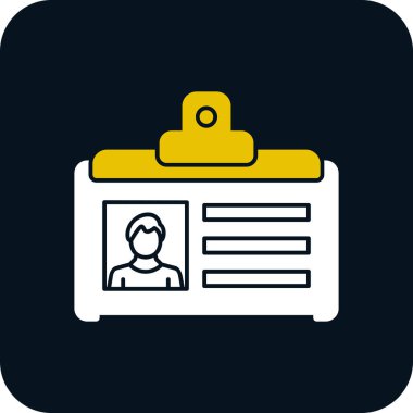 Kimlik kartı web simgesi, vektör illüstrasyonu 