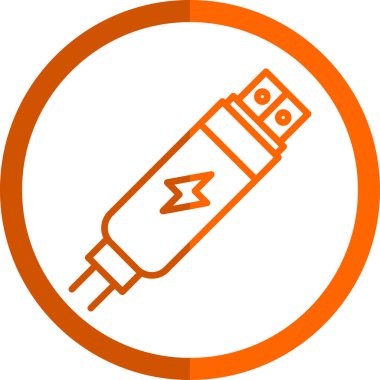 Usb satır simgesi. Tasarım için web şarkısı.