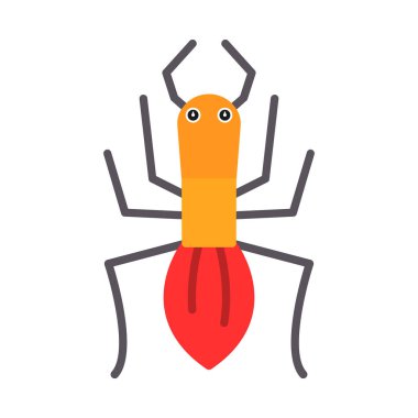 Yengeç vektör simgesi, çizgi film illüstrasyonu