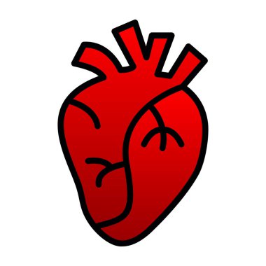 İnsan kalbi simgesi, vektör illüstrasyonu basit tasarım