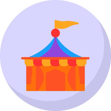 Sirk çadırı vektör simgesi basit tasarım illüstrasyonu