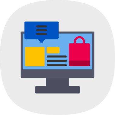 çevrimiçi alışveriş simgesi, vektör illüstrasyonu