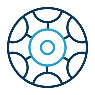 futbol topu düz simgesi, vektör illüstrasyonu