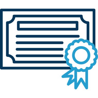 Sertifika simgesi, eğitim konsepti, vektör illüstrasyonu