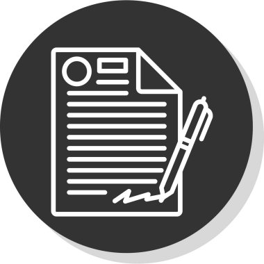 Dosya belgesi simgesi, Sözleşme, vektör illüstrasyonu