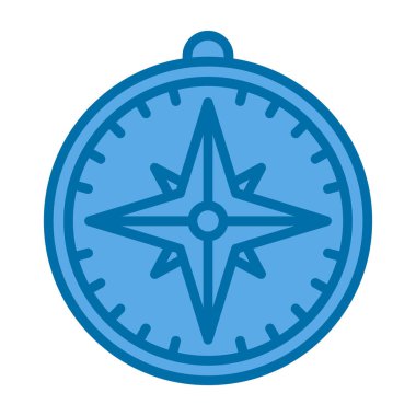 pusula düz simgesi, vektör illüstrasyon tasarımı