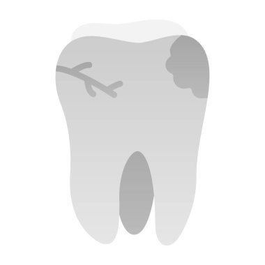 Bir dişin vektör illüstrasyonu simge taşır