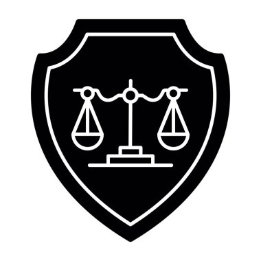 Siyah şekilli çekiç ikonlu kalkan..