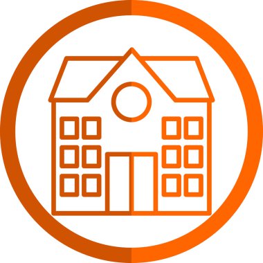 okul binası ikon vektör illüstrasyonu 