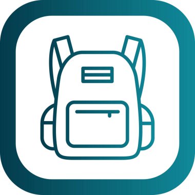 sırt çantası simgesi vektör illüstrasyonu