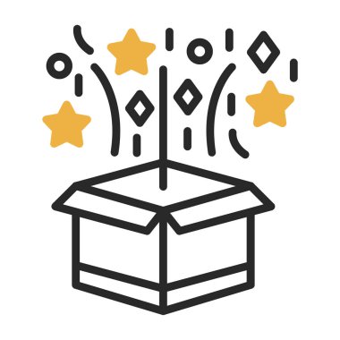 Sihirli kutu simgesi, vektör illüstrasyonu basit tasarım