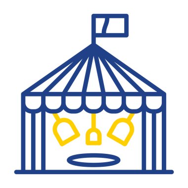 Sirk ikonu vektörü. İnce çizgi işareti. izole edilmiş sınır sembolü çizimi