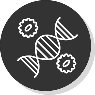 Genetik mühendisliği web simgesi, vektör illüstrasyonu 