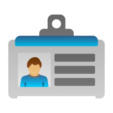 Kimlik kartı web simgesi, vektör illüstrasyonu 