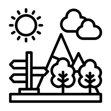 Bir dağ simgesinin vektör illüstrasyonu