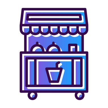 Gıda vektör illüstrasyon tasarımlı süpermarket arabası