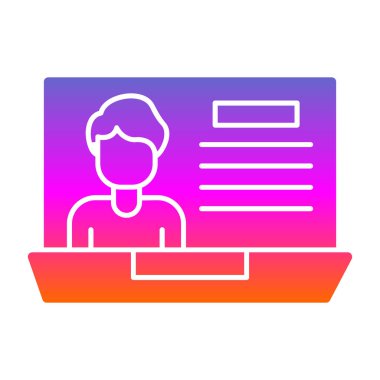 Dizüstü bilgisayardaki bir adamın vektör çizimi