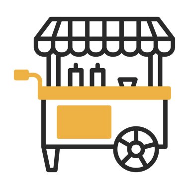 Basit yemek arabası simgesi, vektör illüstrasyonu