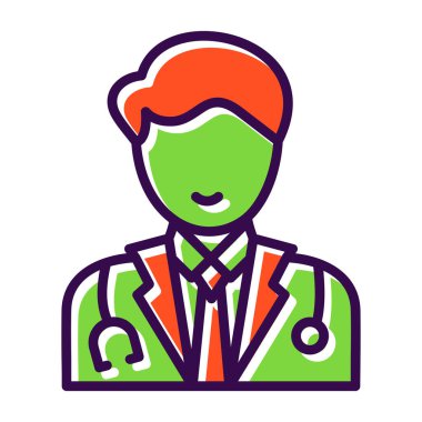 doktor avatar vektör resimleme 