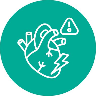 Kalp krizi ve organ ikonu. özet kalp tasarımı 