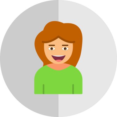 kız simgesi, vektör illüstrasyonu 