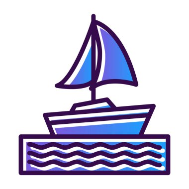 Yelkenli. Web simgesi basit illüstrasyon