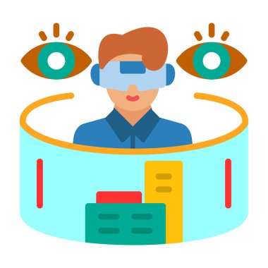 vr sanal gerçeklik ikonu vektör illüstrasyonu