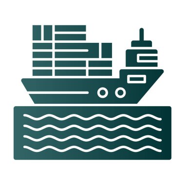 Kargo gemisi kutsal kişilerin resmi, vektör çizim