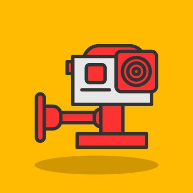 Eylem Kamerası simgesi, vektör illüstrasyonu basit tasarım