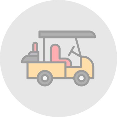 Golf arabası vektör simgesi