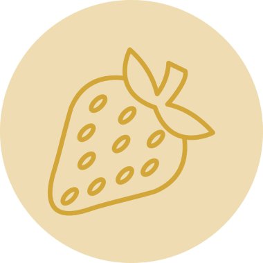 Çilek simgesi, vektör illüstrasyonu basit tasarım