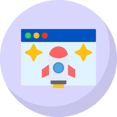 başlangıç düz simgesi, vektör illüstrasyonu 