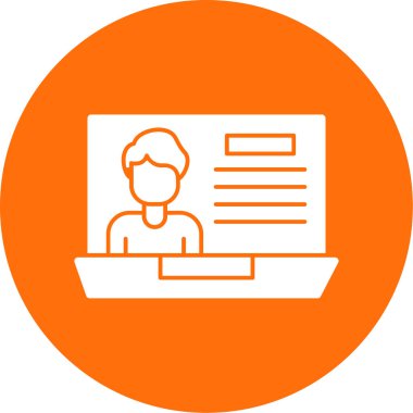 Bir dizüstü bilgisayar simgesinin vektör illüstrasyonu