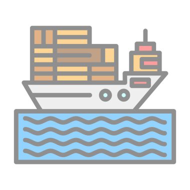 Kargo gemisi kutsal kişilerin resmi, vektör çizim