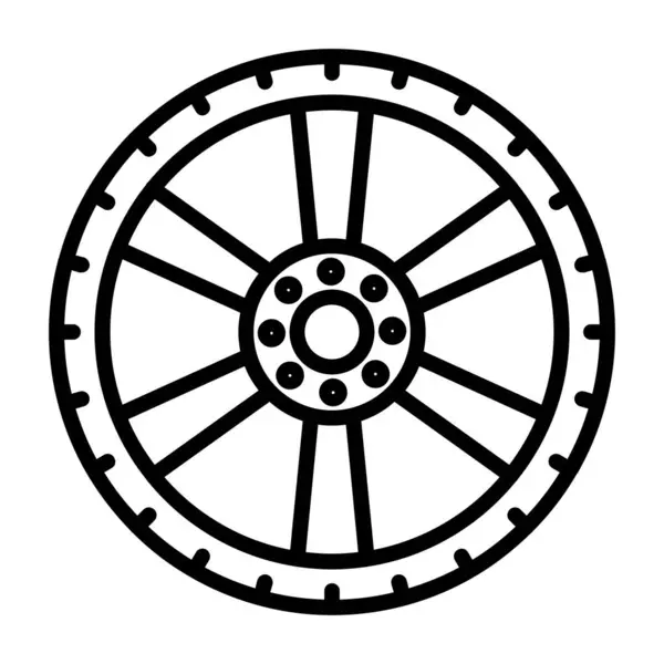 Tekerlek vektör simgesi. Beyaz arkaplan tekerinde izole edilmiş ana hat vektör simgesi.