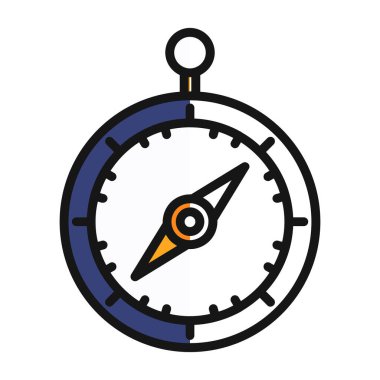 pusula düz simgesi, vektör illüstrasyon tasarımı