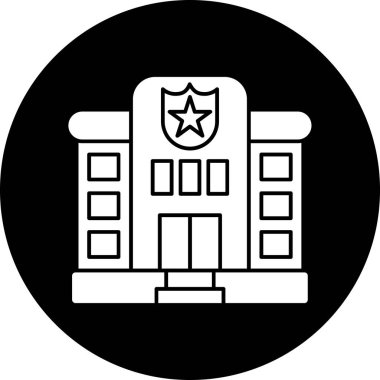 Polis karakolu web simgesi, vektör illüstrasyonu 