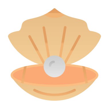 Beyaz bir kabuğun karikatür simgesinin vektör çizimi