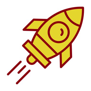 Roket gemi simgesi, vektör çizimi basit tasarım