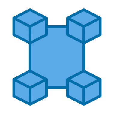 Blockchain simgesi, vektör illüstrasyonu basit tasarım